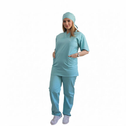 tunique médicale bleu vert d'eau
